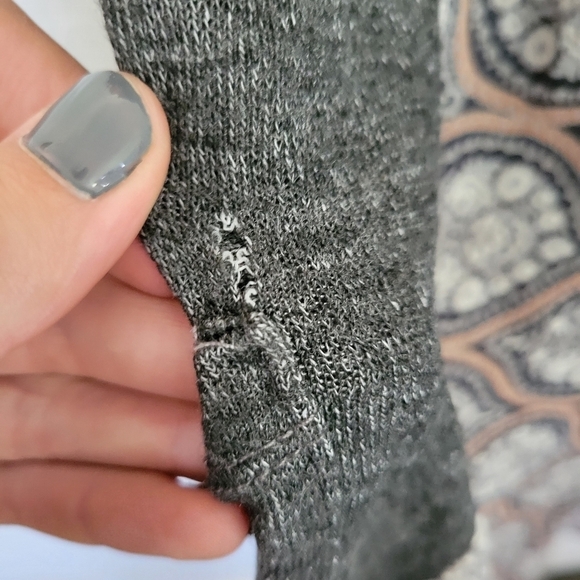 Moa Moa Sleeveless Cardigan Grey Knit Faux Draped Scarf Front XL Made in USA - Picture 3 of 6